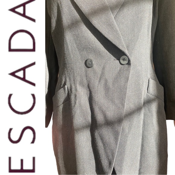 Vintage Escada Dark Grey Blazer/Pant Suit 
German size 38; Sz 10 US - Picture 4 of 7